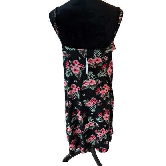 Derek Heart Dress Women's Size XXL Floral Black Baby Doll Spaghetti String NWT - Picture 2 of 2